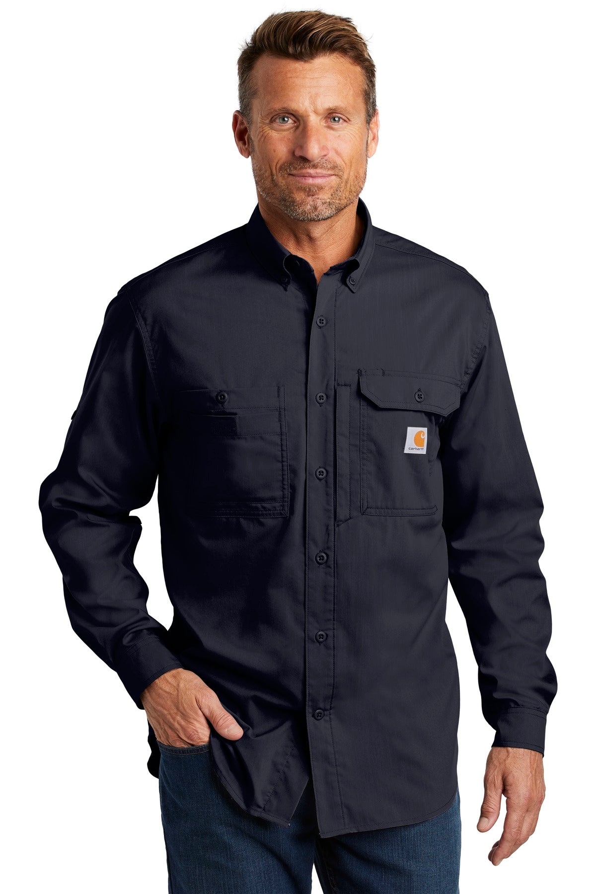 Carhartt Men's Force    Ridgefield Solid Long Sleeve Shirt