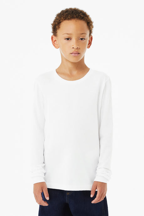 Bella + Canvas Youth   Heather CVC Long Sleeve Tee BC3501YCVC