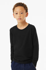 Bella + Canvas Youth   Heather CVC Long Sleeve Tee BC3501YCVC