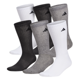 adidas Men's Athletic Cushioned 6-Pack Crew Sock Unisex Accessories Socks