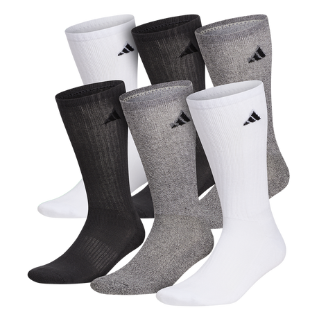 adidas Men's Athletic Cushioned 6-Pack Crew Sock Unisex Accessories Socks