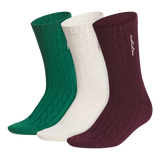 adidas Women's Athletic Cable Knit 3-Pack Crew-1