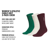 adidas Women's Athletic Cable Knit 3-Pack Crew-2