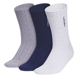 adidas Women's Athletic Cable Knit 3-Pack Crew-1