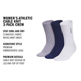 adidas Women's Athletic Cable Knit 3-Pack Crew-2
