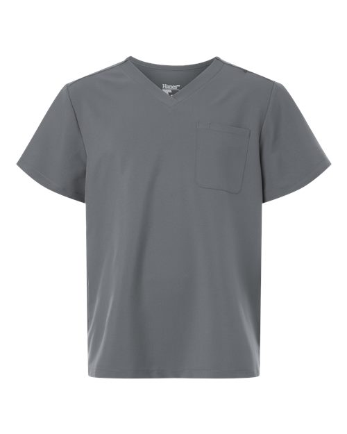Hanes Men's V-Neck 1 Pocket Scrub Top-1