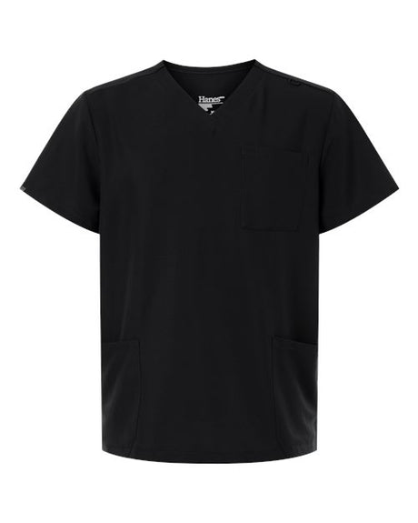 Hanes Men's V-Neck 3 Pocket Scrub Top-1