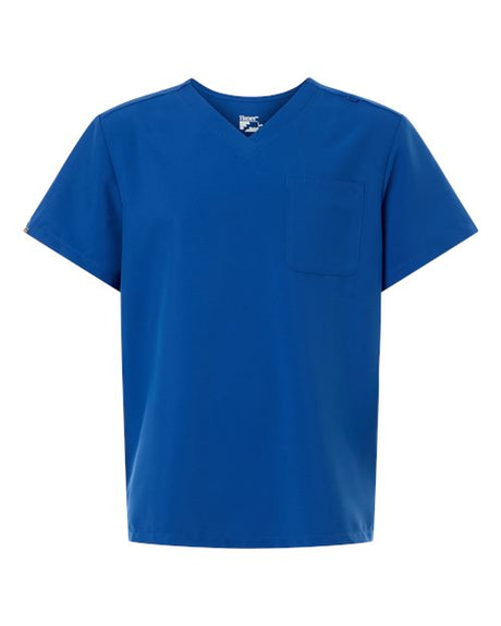 Hanes Men's V-Neck 1 Pocket Scrub Top-1