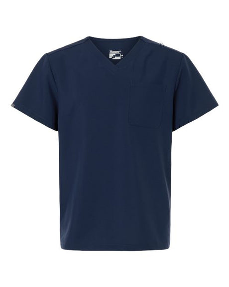 Hanes Men's V-Neck 1 Pocket Scrub Top-1