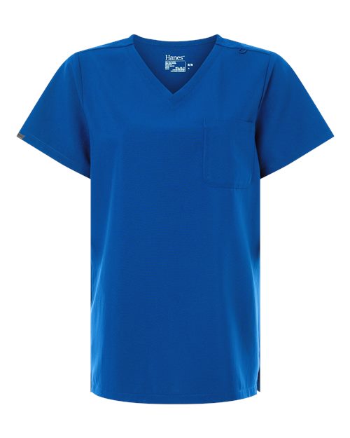 Hanes Women's V-Neck 1 Pocket Scrub Top-1