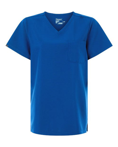 Hanes Women's V-Neck 1 Pocket Scrub Top-1