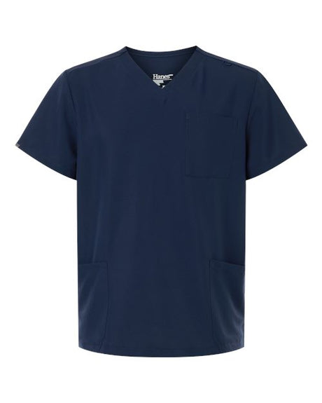 Hanes Men's V-Neck 3 Pocket Scrub Top-1