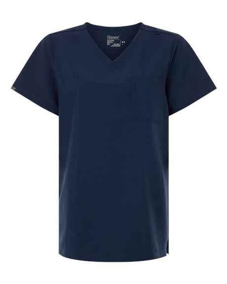Hanes Women's V-Neck 1 Pocket Scrub Top-1
