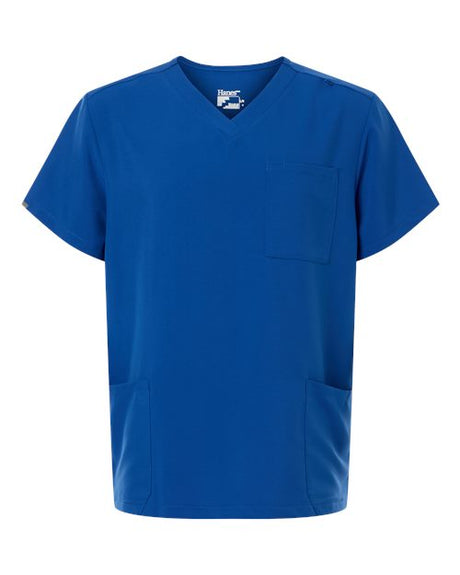 Hanes Men's V-Neck 3 Pocket Scrub Top-1