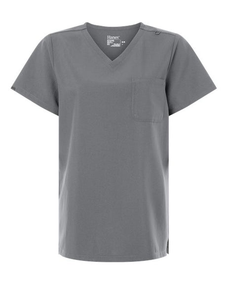 Hanes Women's V-Neck 1 Pocket Scrub Top-1