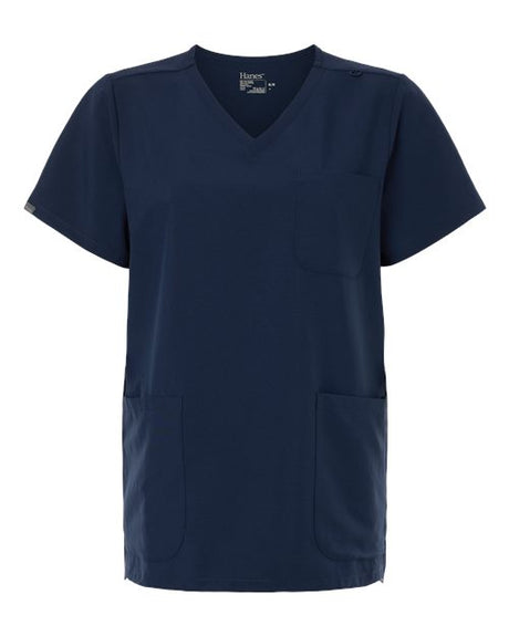 Hanes Women's V-Neck 3 Pocket Scrub Top-1