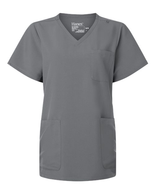 Hanes Women's V-Neck 3 Pocket Scrub Top-1