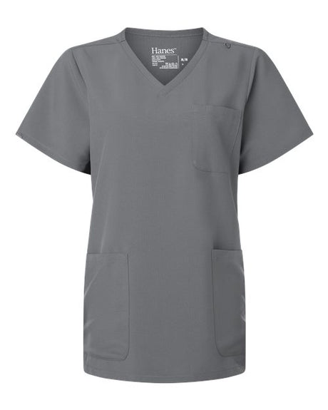 Hanes Women's V-Neck 3 Pocket Scrub Top-1