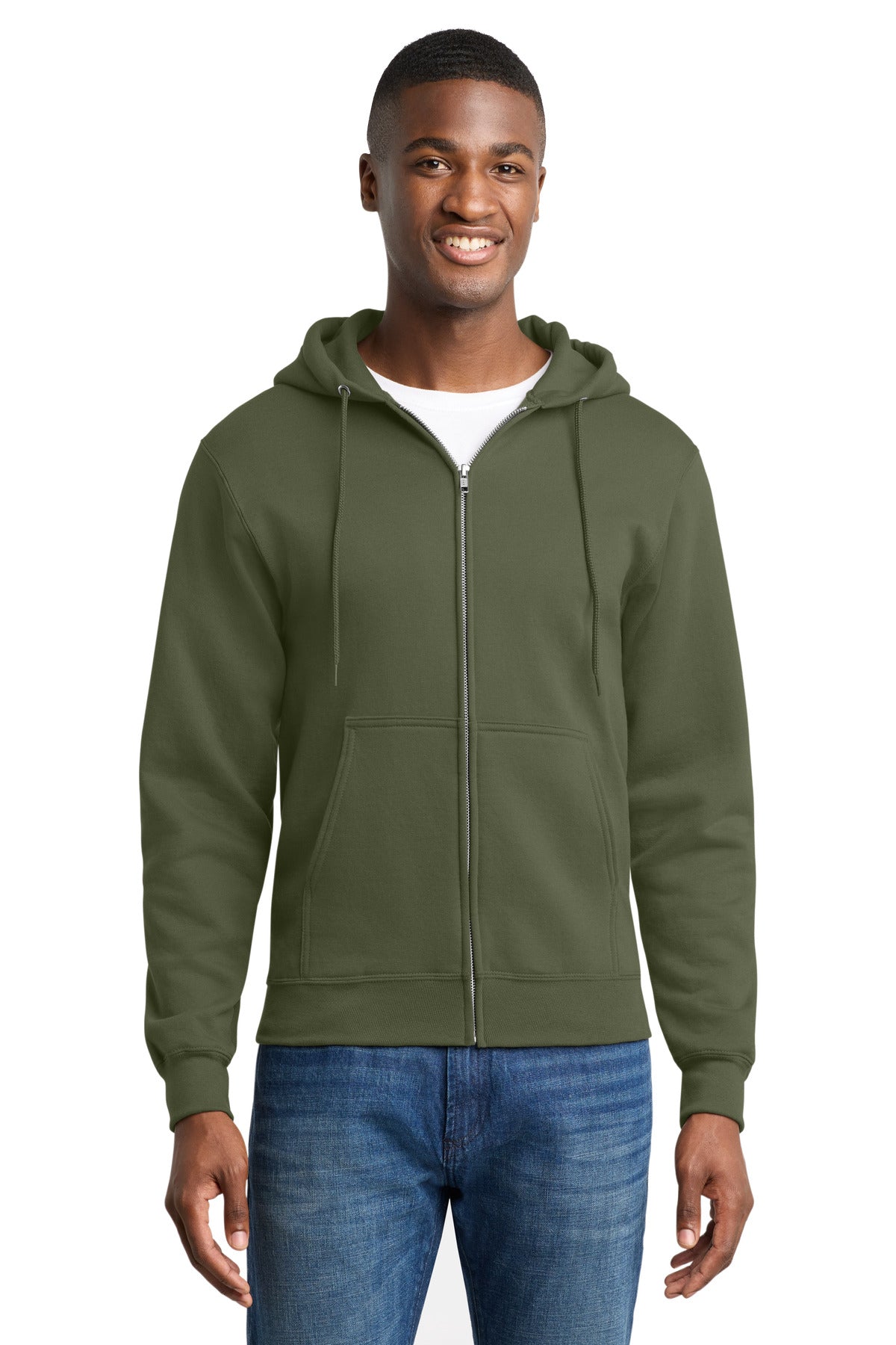 Port & Co Men's   Core Fleece Full-Zip Hooded Sweatshirt