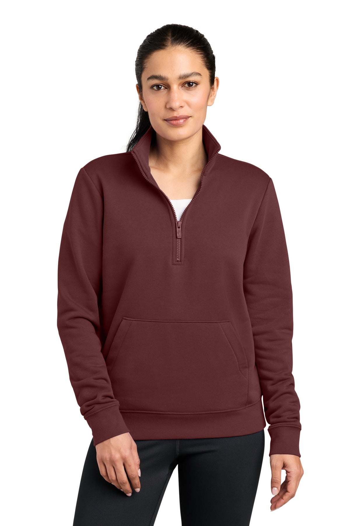 Nike Women's Club Fleece Sleeve Swoosh 1/2 Zip. NKDX6720