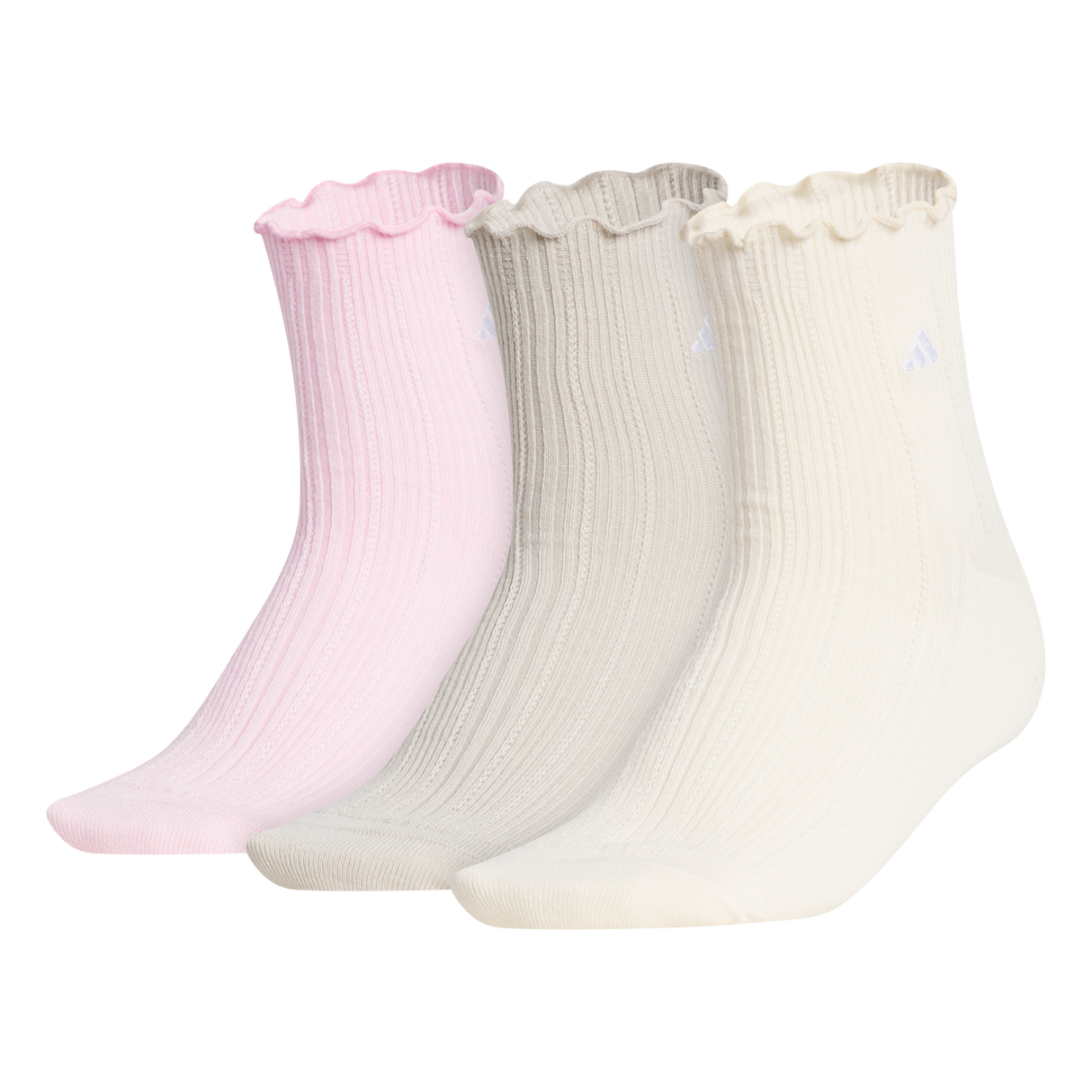 adidas Women's Performance Ruffle 3-Pack Quarter Sock-1