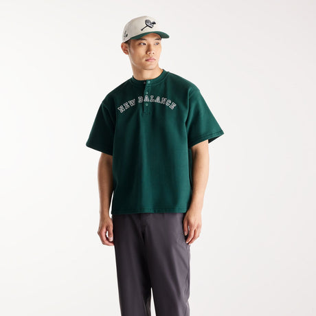 New Balance Men's Shohei French Terry Henley Neck Top-1