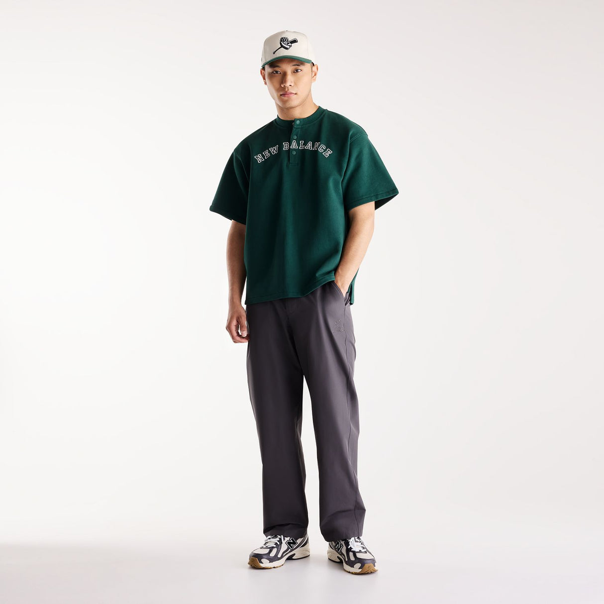 New Balance Men's Shohei French Terry Henley Neck Top-6