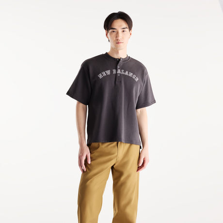 New Balance Men's Shohei French Terry Henley Neck Top-1