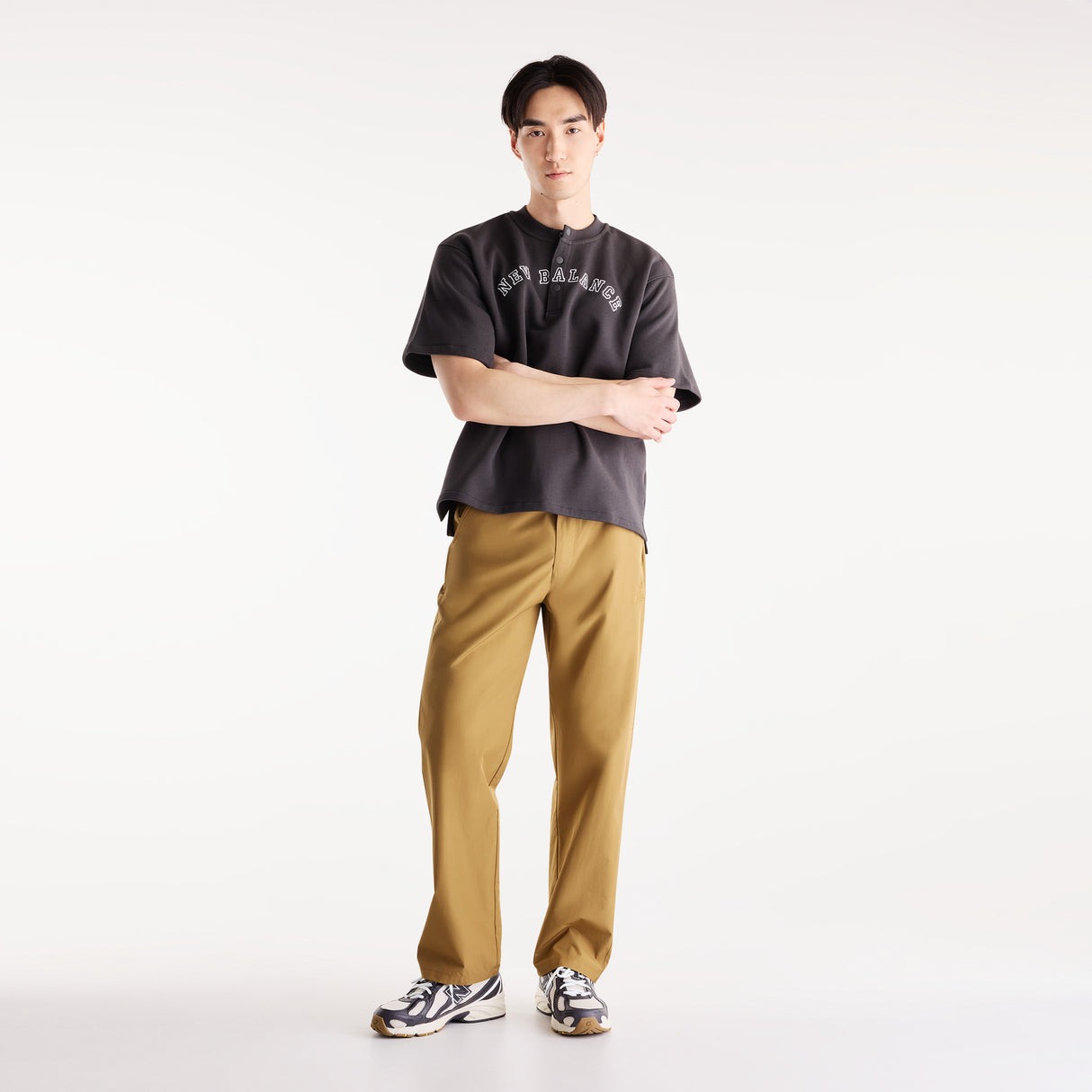 New Balance Men's Shohei French Terry Henley Neck Top-5