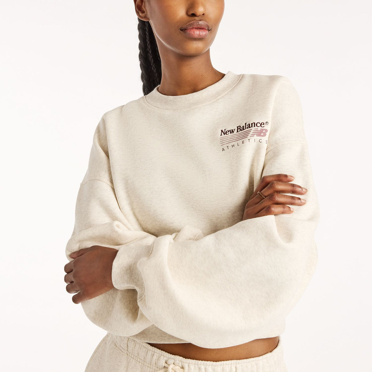 New Balance Women's Trackside Fleece Crew-3