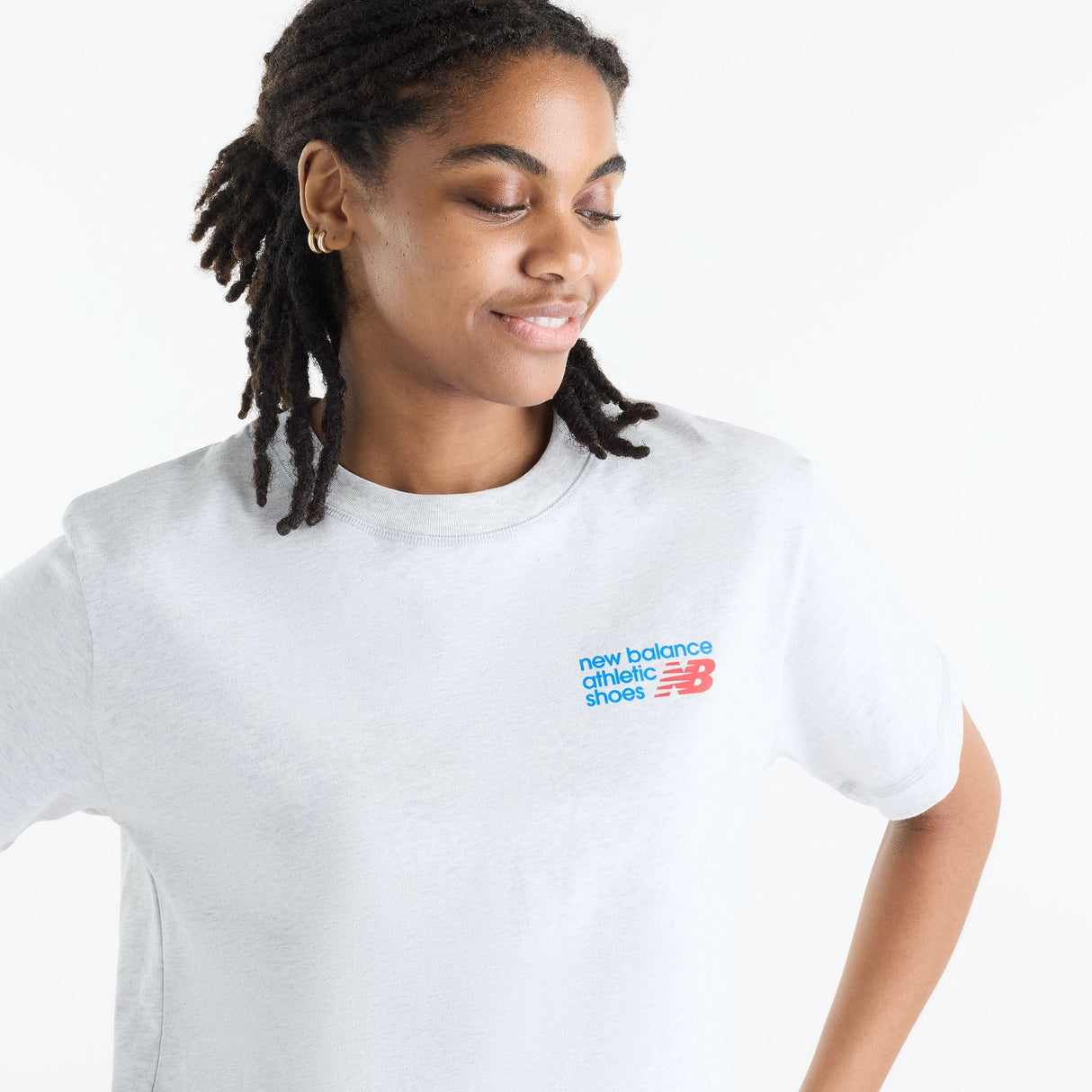 New Balance Women's Athletics Premium Logo Hip Length Relaxed T-Shirt-3