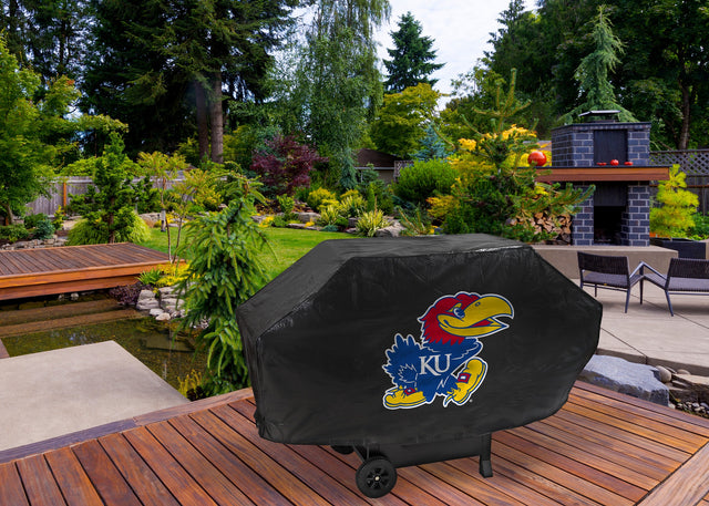 Rico Industries NCAA Kansas Jayhawks Black Deluxe Grill Cover-1