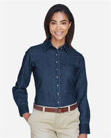 Harriton Women's Denim Shirt-3