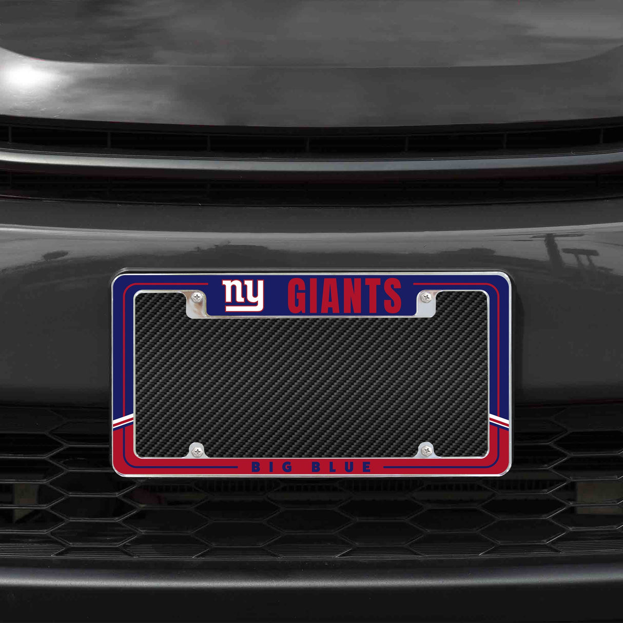 Rico Industries NFL  New York Giants Two-Tone 12" x 6" Chrome License Plate Frame-1