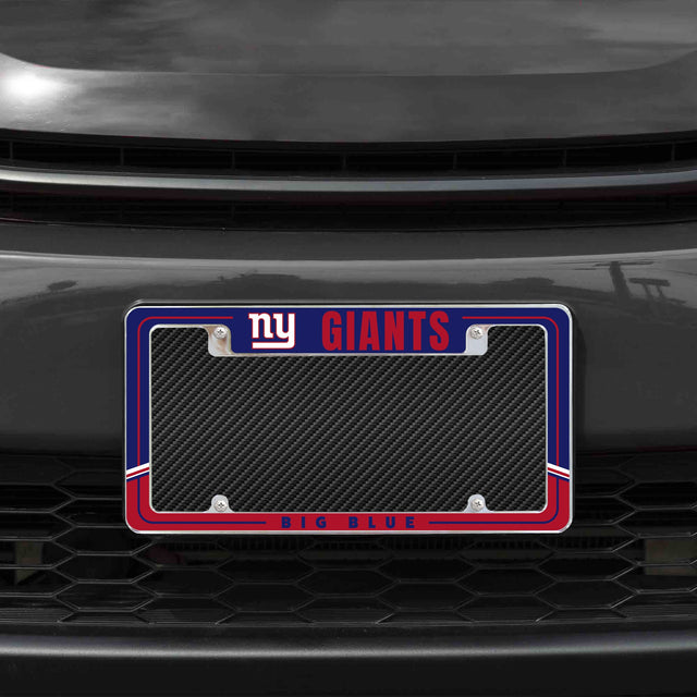 Rico Industries NFL  New York Giants Two-Tone 12" x 6" Chrome License Plate Frame-1
