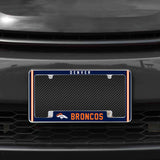 Rico Industries NFL  Denver Broncos Classic 12" x 6" Chrome License Plate Frame-1
