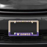 Rico Industries NCAA Washington Huskies Two-Tone 12" x 6" Chrome License Plate Frame-1