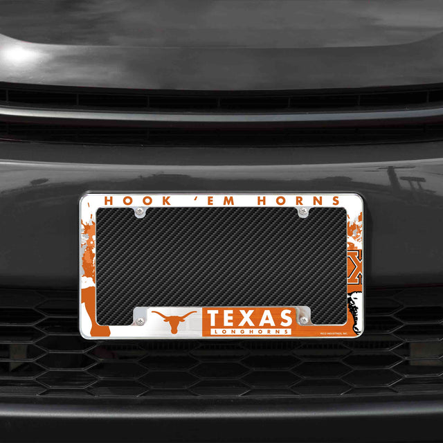 Rico Industries NCAA Texas Longhorns Primary 12" x 6" Chrome License Plate Frame-1