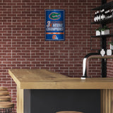 Rico Industries NCAA Florida Gators Champ 11" x 17" Home Decor Sign-3