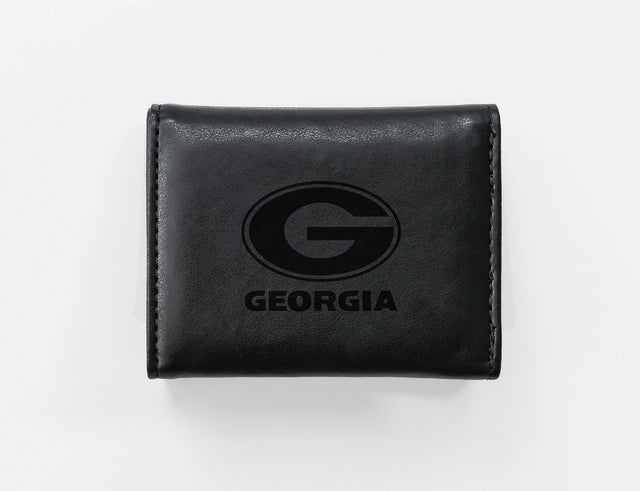 Rico Industries NCAA Georgia Bulldogs  Laser Engraved Faux Leather Trifold Wallet-1