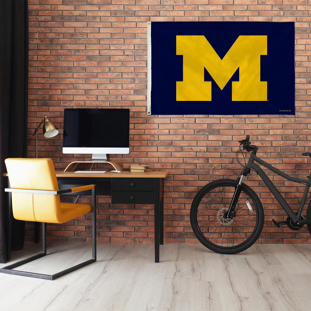 Rico Industries NCAA Michigan Wolverines Navy 3' x 5' Banner Flag-1
