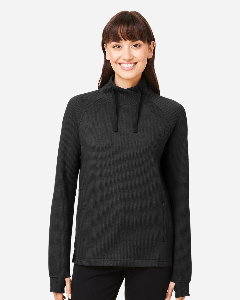 North End Women's Rhythm Waffle Cross-Neck Pullover