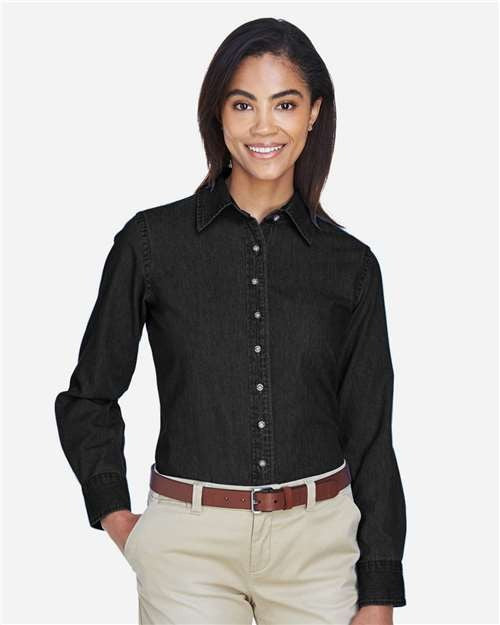 Harriton Women's Denim Shirt-3