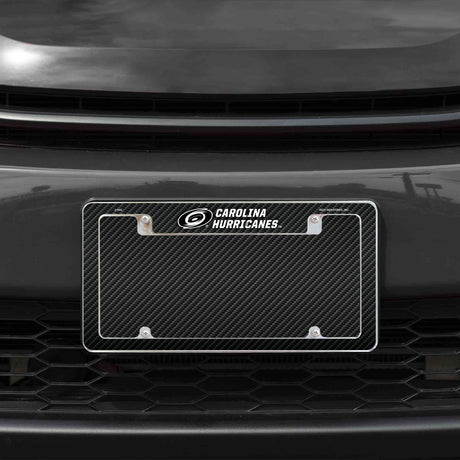 Rico Industries NHL  Carolina Hurricanes Black 12" x 6" Chrome License Plate Frame-1