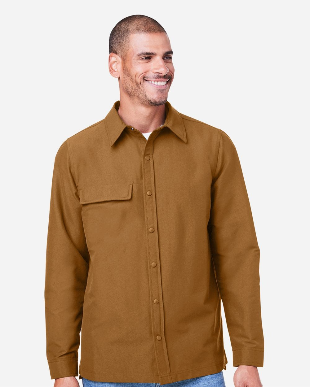 Harriton Men's Flex Twill Overshirt Jacket