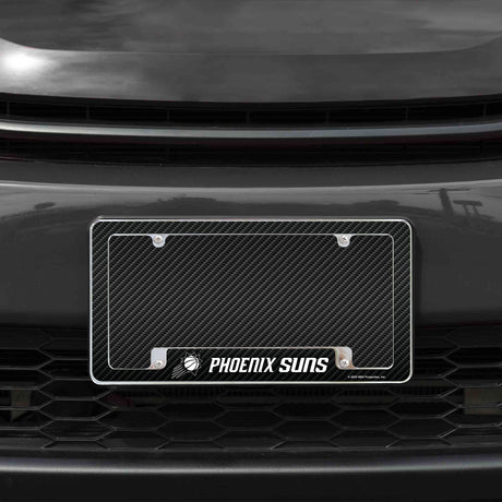 Rico Industries NBA  Phoenix Suns Black 12" x 6" Chrome License Plate Frame-1