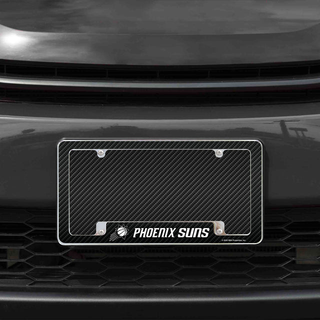 Rico Industries NBA  Phoenix Suns Black 12" x 6" Chrome License Plate Frame-1