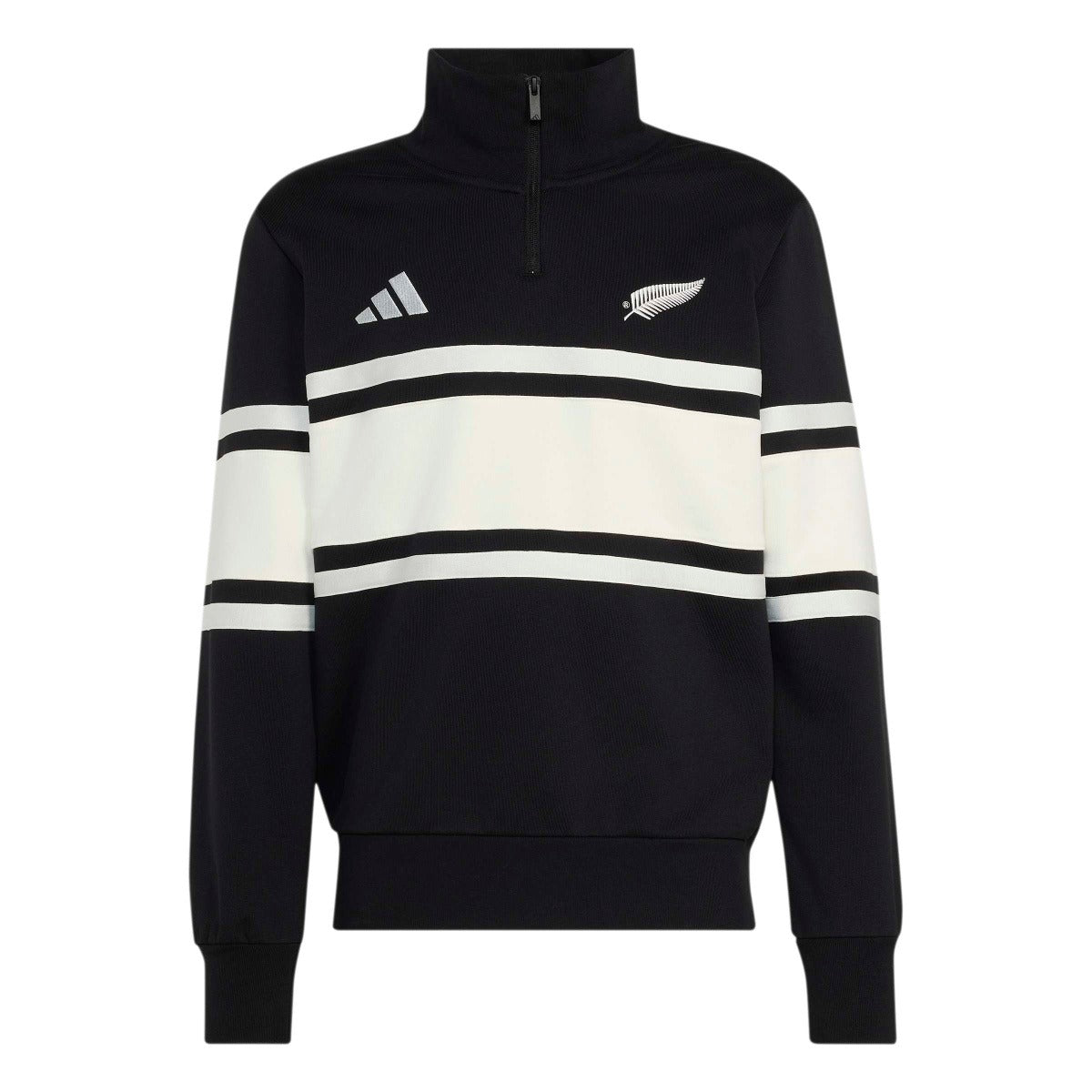 adidas Men's New Zealand Rugby Leisurewear Quarter Zip Sweatshirt-1