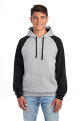 JERZEES Men's Nublend Colorblocked Raglan Hooded Sweatshirt 96C