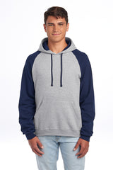 JERZEES Men's Nublend Colorblocked Raglan Hooded Sweatshirt 96C